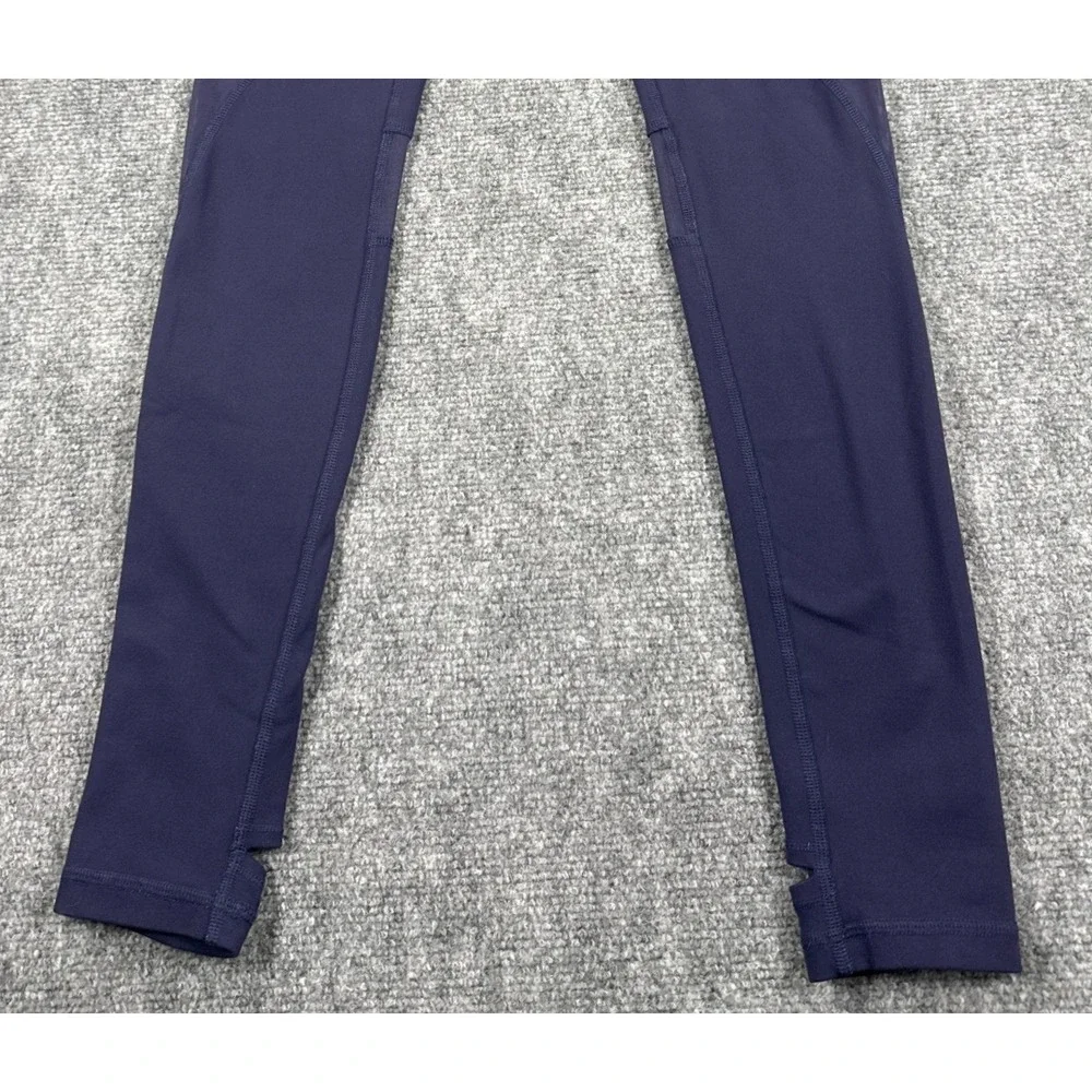 Alo Yoga Womens Medium Navy Blue Mesh Panel Keyhole Ankle Leggings